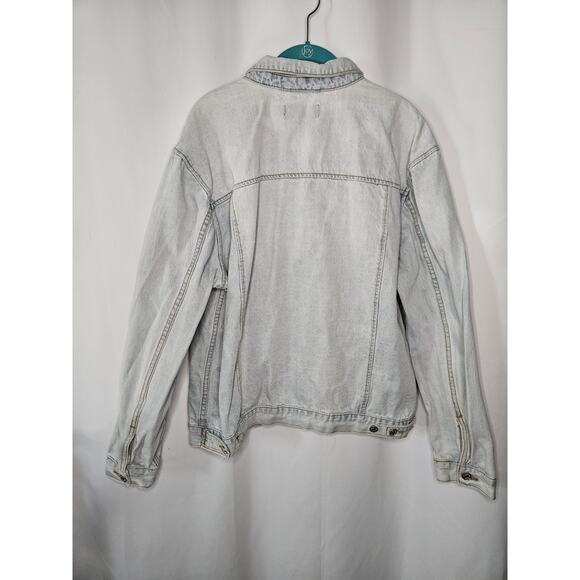 Pacsun Women's Denim Jean Jacket Light Wash Trucker Jacket Button Down Sz XL - Picture 4 of 5